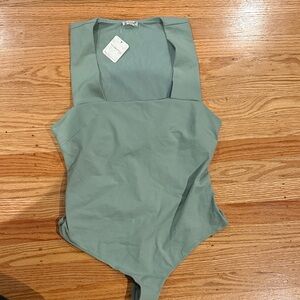 Free People Sage Green Bodysuit